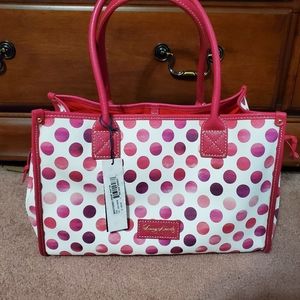 Dooney and Bourke small pink dots tote